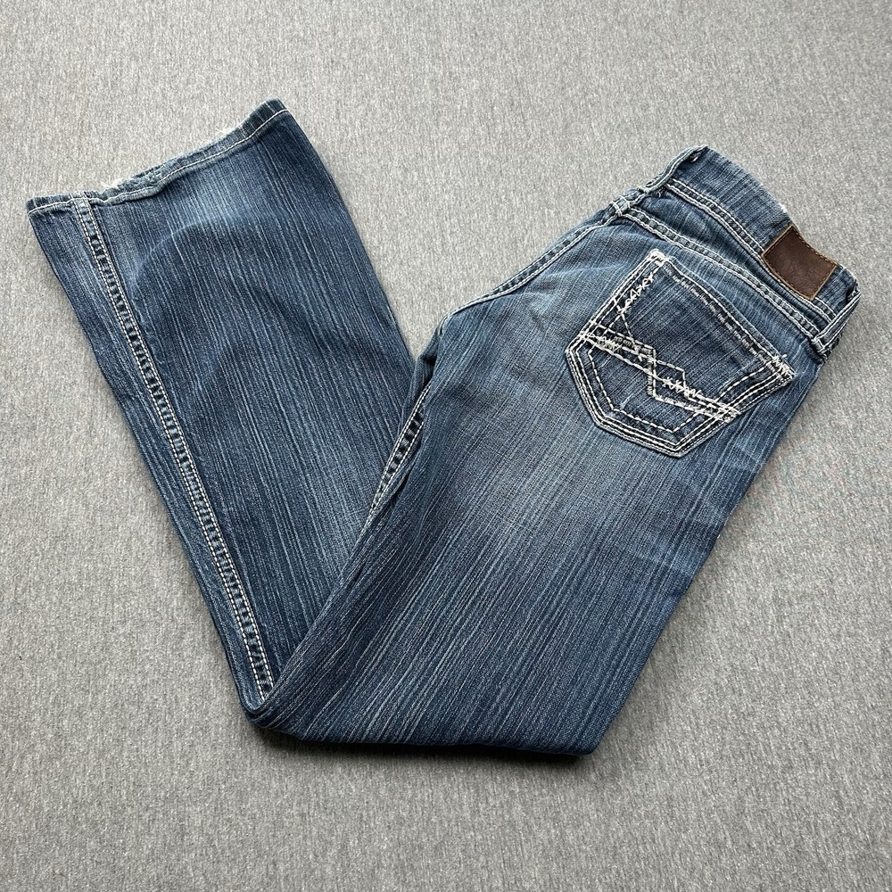 BKE Sabrina Flare Jeans‎ Low Rise Distressed Women's 26R (29x30) Thick Stitch